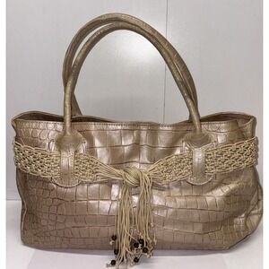 Roberta Gandolfi‎ Boho Leather Handbag Tan Pearl Color Shoulder Bag